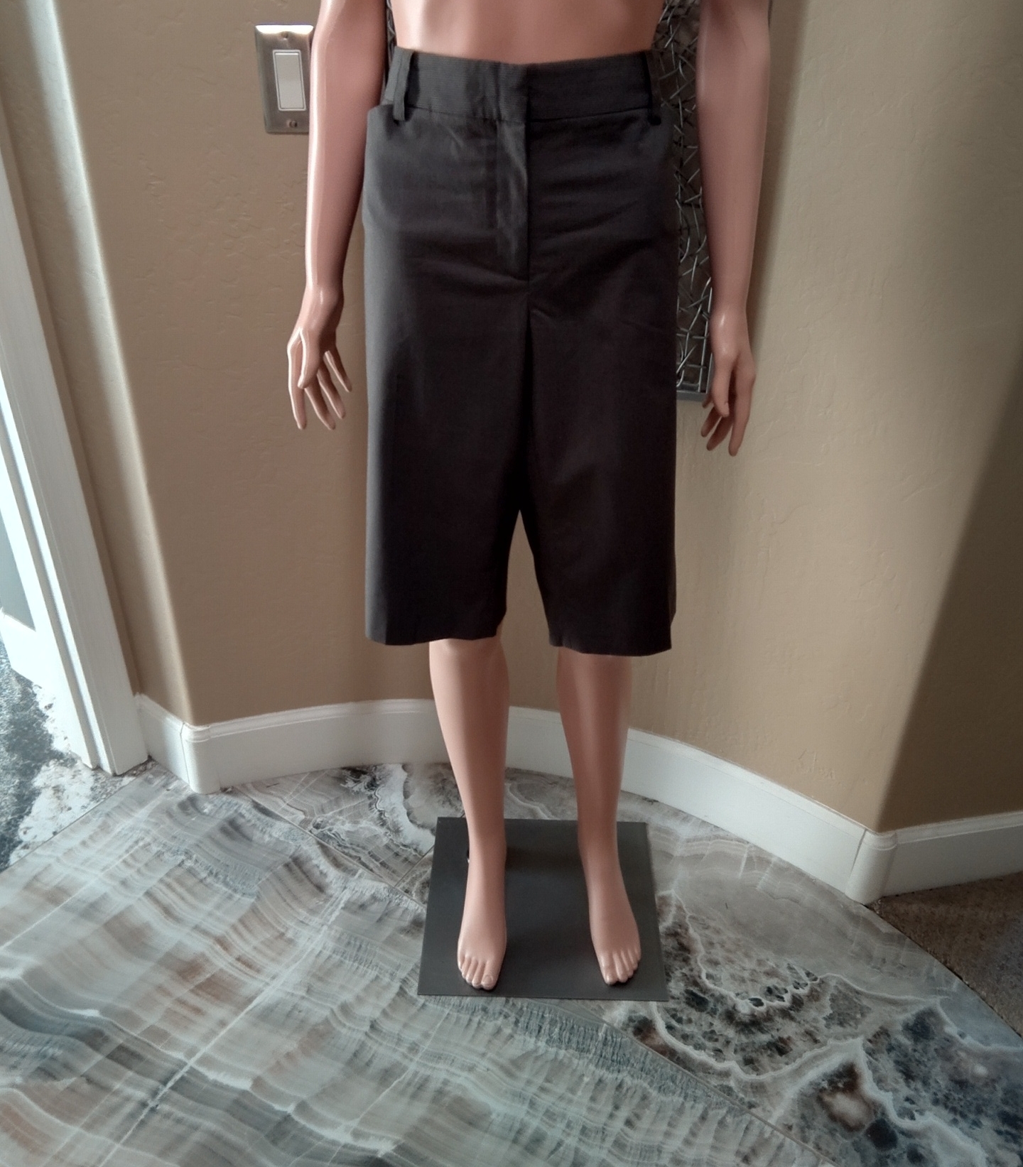Classiques Entier Three Pocket Bermuda Suit Shorts In Black And Tan Stripes